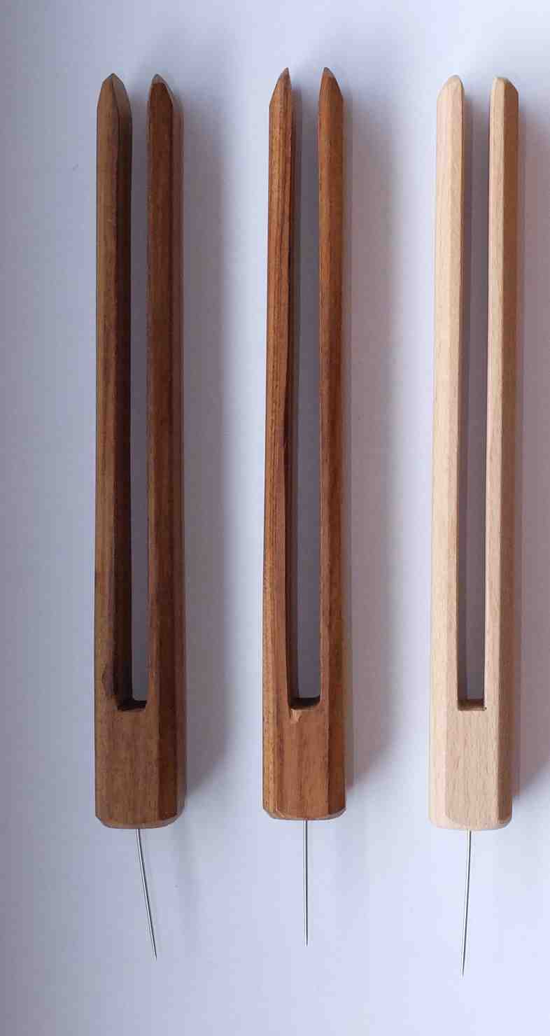 Set 3 Klppelhalter aus Holz ca 16 cm lang