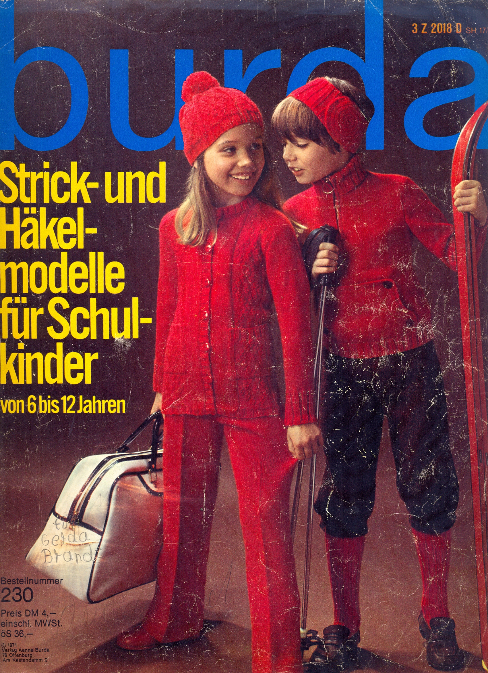 Burda Strick- und Hkelmodelle fr Schulkinder Nr. 230 (von 1971