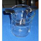 Teelichtglas "mono" mit Edelstahleinsatz ca 9,2 cm hoch