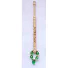 Englischer Klppel "Emerald"  "May" mit Brandmalerei und Perlen