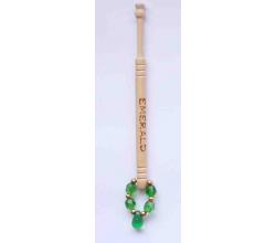 Englischer Klppel \"Emerald\"  \"May\" mit Brandmalerei und Perlen