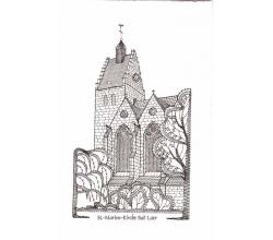 Klappkarte geklppelte St.-Marien-Kirche Bad Laer mit Umschlag