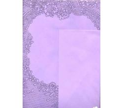Briefpapier mit Klppelbriefmuster lila
